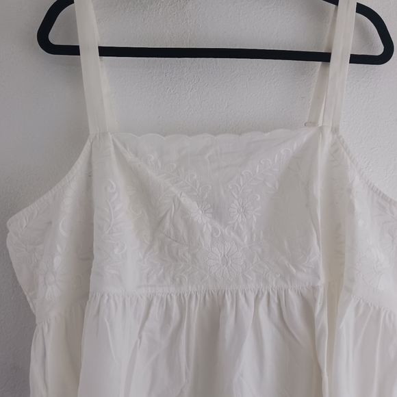 EUC Torrid White Babydoll Cotton Window Pane Button Tank Top Womens 2X - Picture 5 of 8